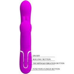 PRETTY LOVE - CAMMY TRIPLE VIBRADOR MULTIFUNCIÃ“N 4 EN 1 ROSA