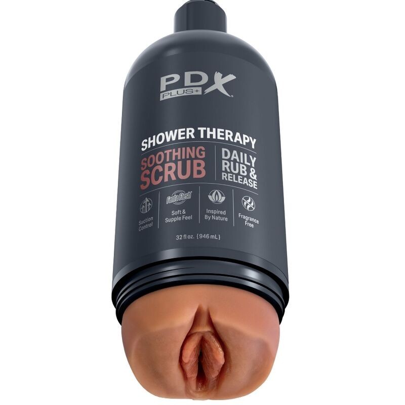 PDX PLUS - MASTURBADOR STROKER DISEÃ‘O DISCRETO DE BOTE CHAMPU SOOTHING SCRUB CARAMELO