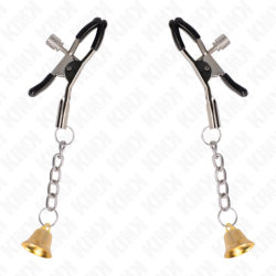 KINK - PINZAS PARA PEZONES CON COLGANTE DE CAMPANA DORADO 6 CM