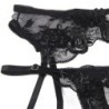 SUBBLIME - 945237 SUJETADOR + PANTIES CON LIGUERO DISEÃ‘O FLORAL NEGRO S/M