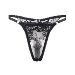 SUBBLIME - 945237 SUJETADOR + PANTIES CON LIGUERO DISEÃ‘O FLORAL NEGRO S/M