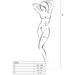 PASSION - WOMAN BS036 BODYSTOCKING NEGRO TALLA ÃšNICA