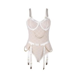 SUBBLIME - 954284 BODY CON CADENAS + LIGUEROS BLANCO S/M