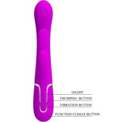 PRETTY LOVE - SHANIA TRIPLE VIBRADOR RABBIT MULTIFUNCIÃ“N ROSA