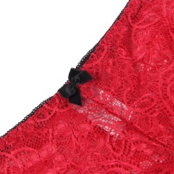 SUBBLIME - 953898 SET 3 PIEZAS ENCAJE Y SATEN ROJO S/M