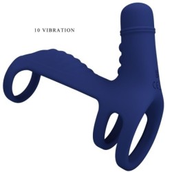 PRETTY LOVE - ELISH ANILLO VIBRADOR CON EXTENSIÃ“N AZUL