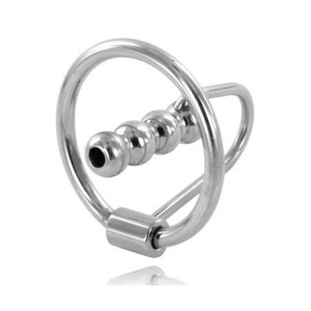 METAL HARD - ANILLO GLANDE CON PLUG URETRAL 30MM