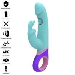 INTENSE - MÃ“NICA VIBRADOR RABBIT CON ESTIMULADOR ROTATORIO DEL PUNTO G AZUL