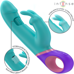 INTENSE - MÃ“NICA VIBRADOR RABBIT CON ESTIMULADOR ROTATORIO DEL PUNTO G AZUL