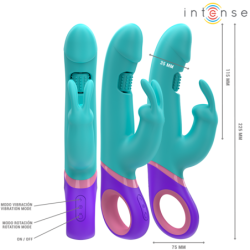 INTENSE - MÃ“NICA VIBRADOR RABBIT CON ESTIMULADOR ROTATORIO DEL PUNTO G AZUL