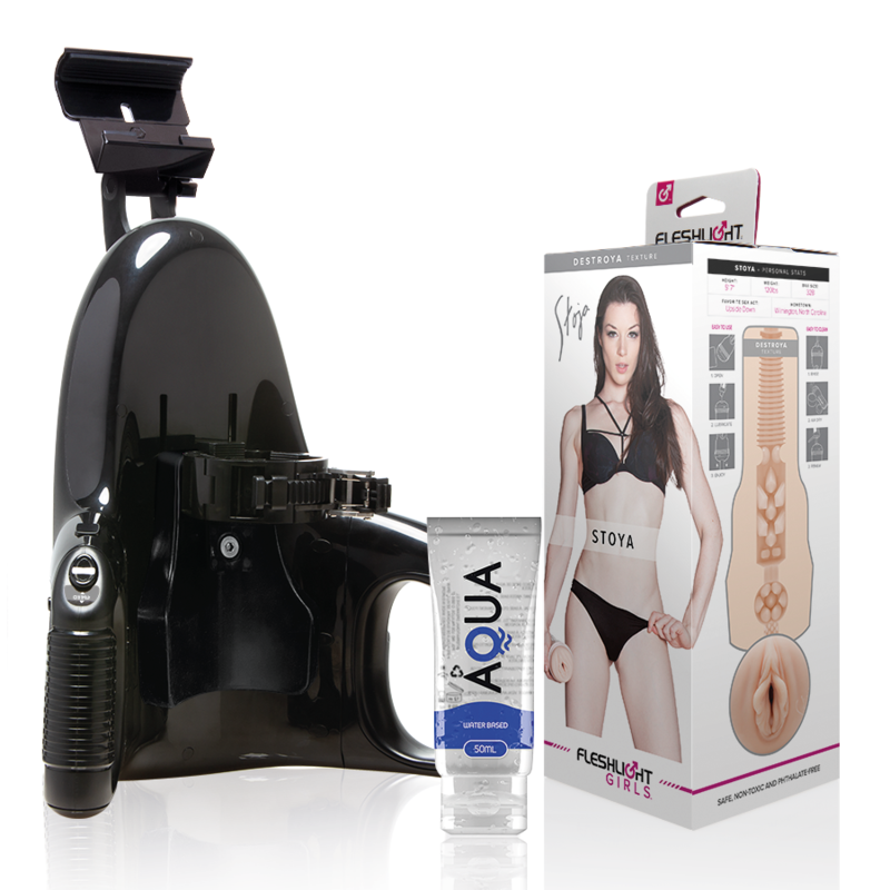 FLESHLIGHT - VAGINA STOYA DESTROYA + UNIVERSAL LAUNCH + LUBRICANTE AQUA QUALITY 50 ML