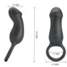 PRETTY LOVE - TRAE ANILLO VIBRADOR CON ESTIMULADOR NEGRO