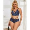 SUBBLIME - 954079 SUJETADOR + PANTIES ENCAJE AZUL L/XL