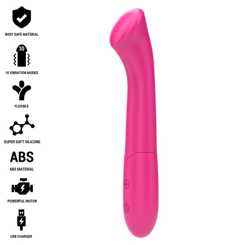 INTENSE - PATY VIBRADOR 19 CM FLEXIBLE 10 VIBRACIONES MODELO 2 ROSA