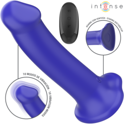 INTENSE - VICTORIA VIBRADOR CON VENTOSA 10 VIBRACIONES AZUL OSCURO CONTROL REMOTO