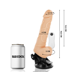 BASECOCK - VIBRADOR REALISTICO CONTROL REMOTO NATURAL 18.5 CM -O- 4CM